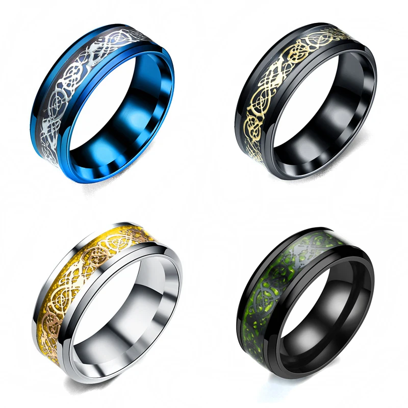 Кольца из нержавеющей стали для женщин и мужчин винтажные обручальные кольца в