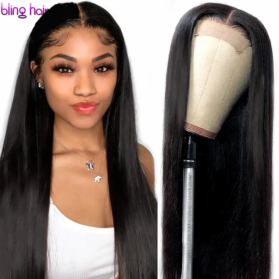 Парики из человеческих волос на сетке спереди 13x4 предварительно выщипанные Remy