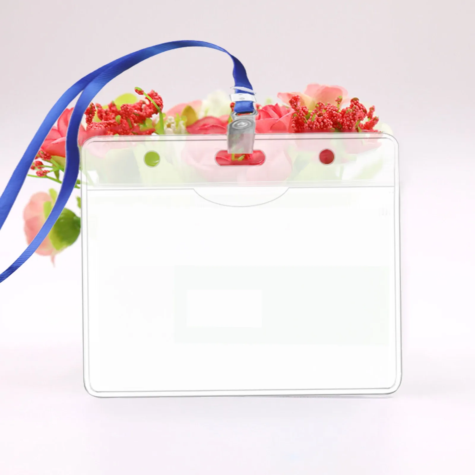 

Health Card Box Cover Breakaway Lanyards Id Holder Clear Name Card Case With Lanyards Plastic Blue Card Holder Wallet D4