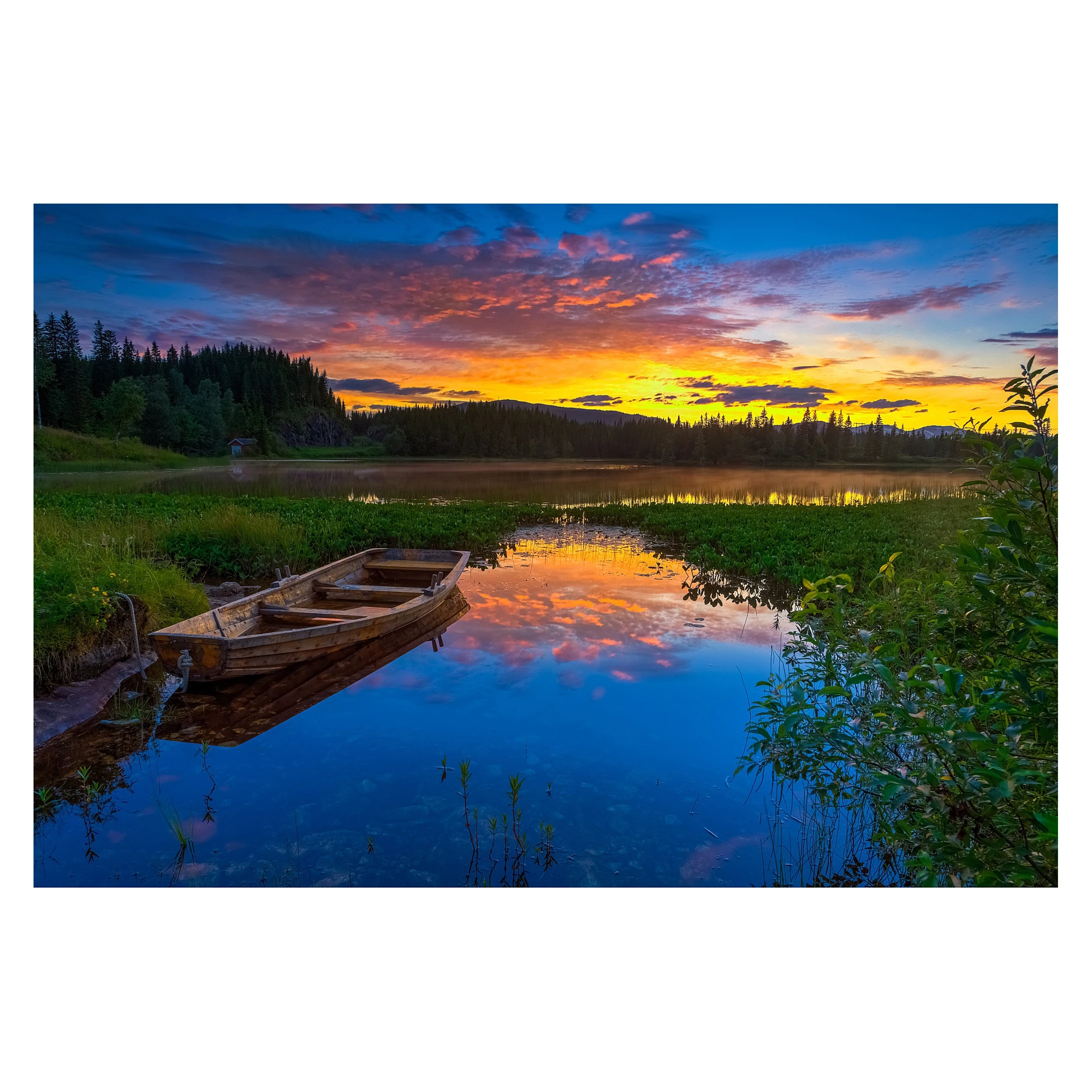 Лодка lakesunsetDIY картина маслом по номерам из акрила холст живопись на стене