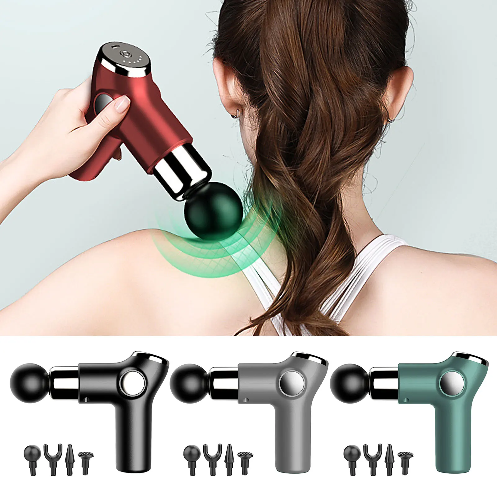 

Mini LCD Fascia Gun Mini Massage Gun Deep Tissue Percussion Massager Muscle Relaxer Exercise Massager Massage Device calm
