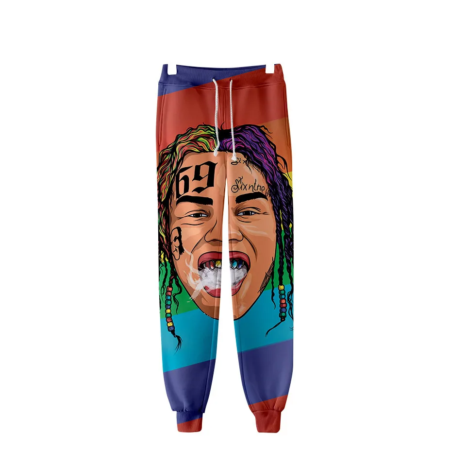 

2021 new hot sale 6ix9ine 3D printed pants fashionable Harajuku rapper Tekashi69 unisex trousers hip hop streetwear sweatpants