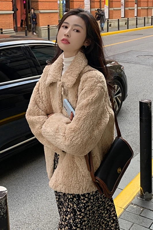 

Berber Fleece Coat Women's Autumn and Winter Korean Style Gentle 2020 New Online Red Ocean Style Outerwear Top Fur