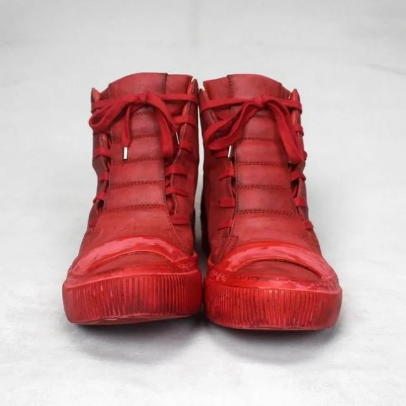 Мужские высокие ботинки ручной работы винтажные кроссовки из натуральной