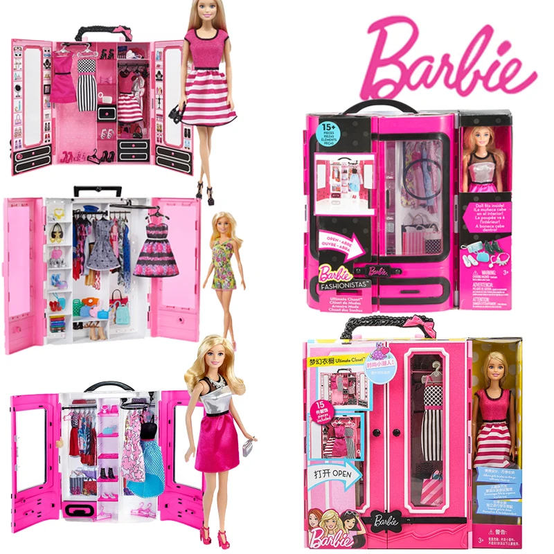 Original Barbie GBK12 DTM58 Brand Dream Closet Ultimate Closet Pop Beautiful Rok Accessories Dress Up Children Toy Birthday Gift