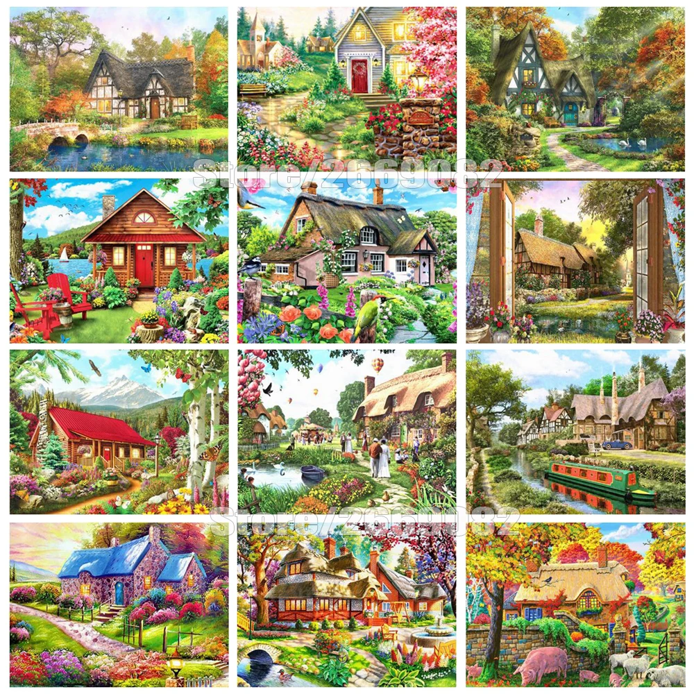 

Алмазная живопись, полный квадратный дом, вышивка, пейзаж, наборы для вышивки крестиком, подарок, домашний декор 5d, сделай сам, TT1774