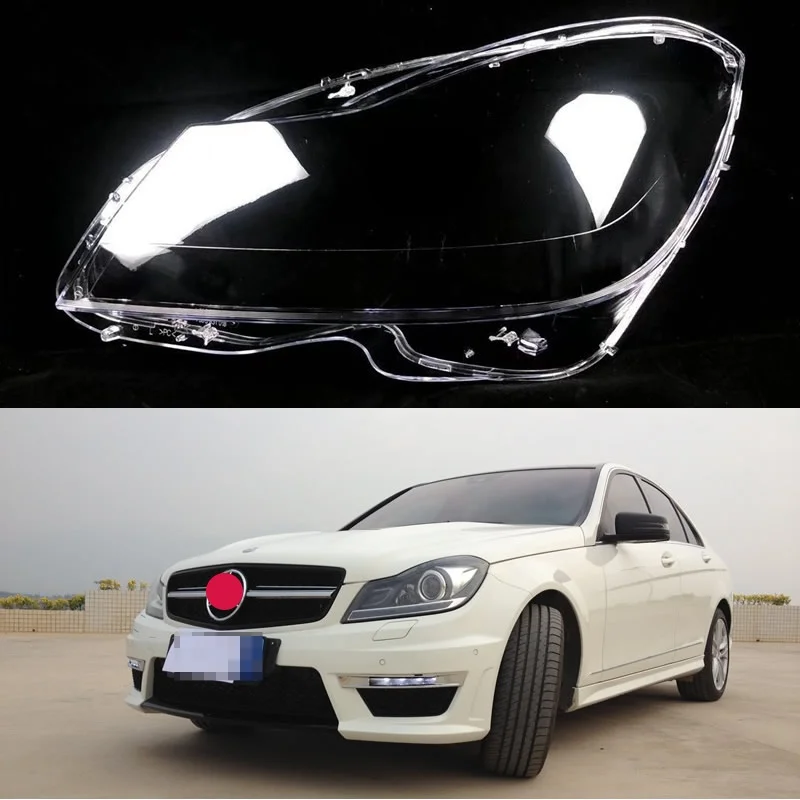 Car headlight cover For 11-13 Mercedes w204 C180 C200 C260 Headlight shell Car headlight transparent lamp housing Glass cover