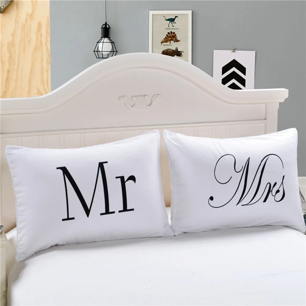 

Mr Mrs Pillow Case Couple King Queen His Her Always Right Pillowcase Pillow Cover Wedding Valentine's Gift40