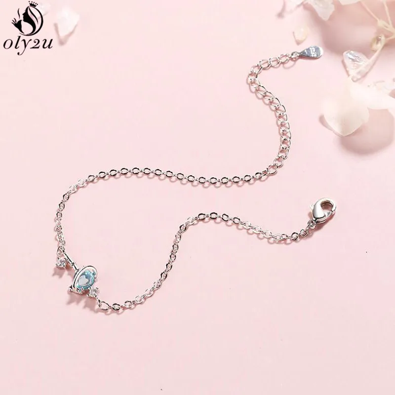 Браслет женский Универсальный с голубыми планетами и камнями | Украшения