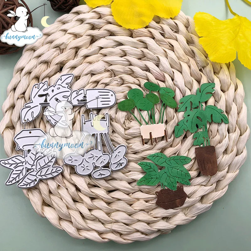 CH Green potted растения металлические режущие трафареты для DIY