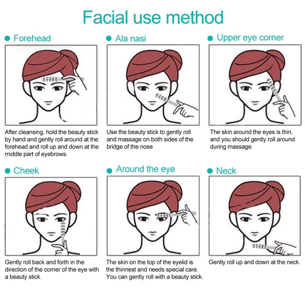 

48 Germanium Face Roller Massager Wand V Face Cheek Lift Up Anti-wrinkle Slimming Facial Beauty Massager Face Skin Care Tools