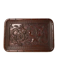 china old beijing old goods seiko redwood carved carvings %e3%80%90dragon and phoenix%e3%80%91 picture the tea tray decorated square plate