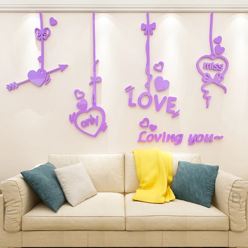 Романтические 3d стерео настенные наклейки love couple фоновая стена для гостиной