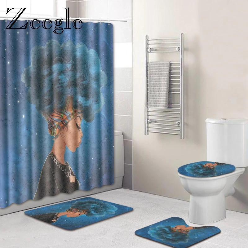 Zeegle с принтом в африканском стиле Для женщин коврик для ванной комнаты Набор