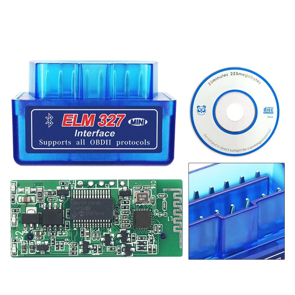 Автомобильный диагностический сканер 10 шт./лот OBD2 Cканер ELM 327 Bluetooth V2.1 OBD 2 ELM327