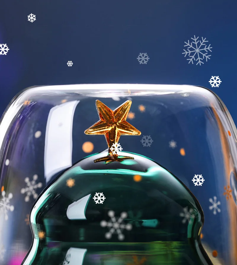 Счастливого Нового года и Рождества. Новая стеклянная кофейная чашка двойная