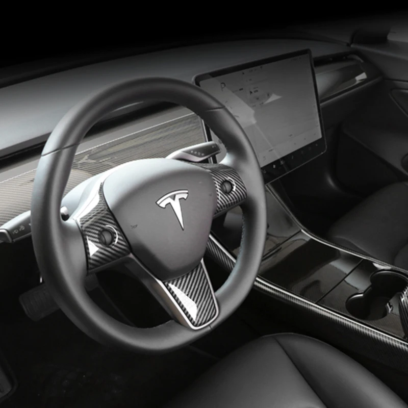 Автомобильный декоративный стикер для интерьера Tesla модель 3 Y рулевого колеса