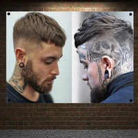 best messy hairstyles for men barber shop decor wall sticker haircut beard posters banner flag wall chart flag canvas painting