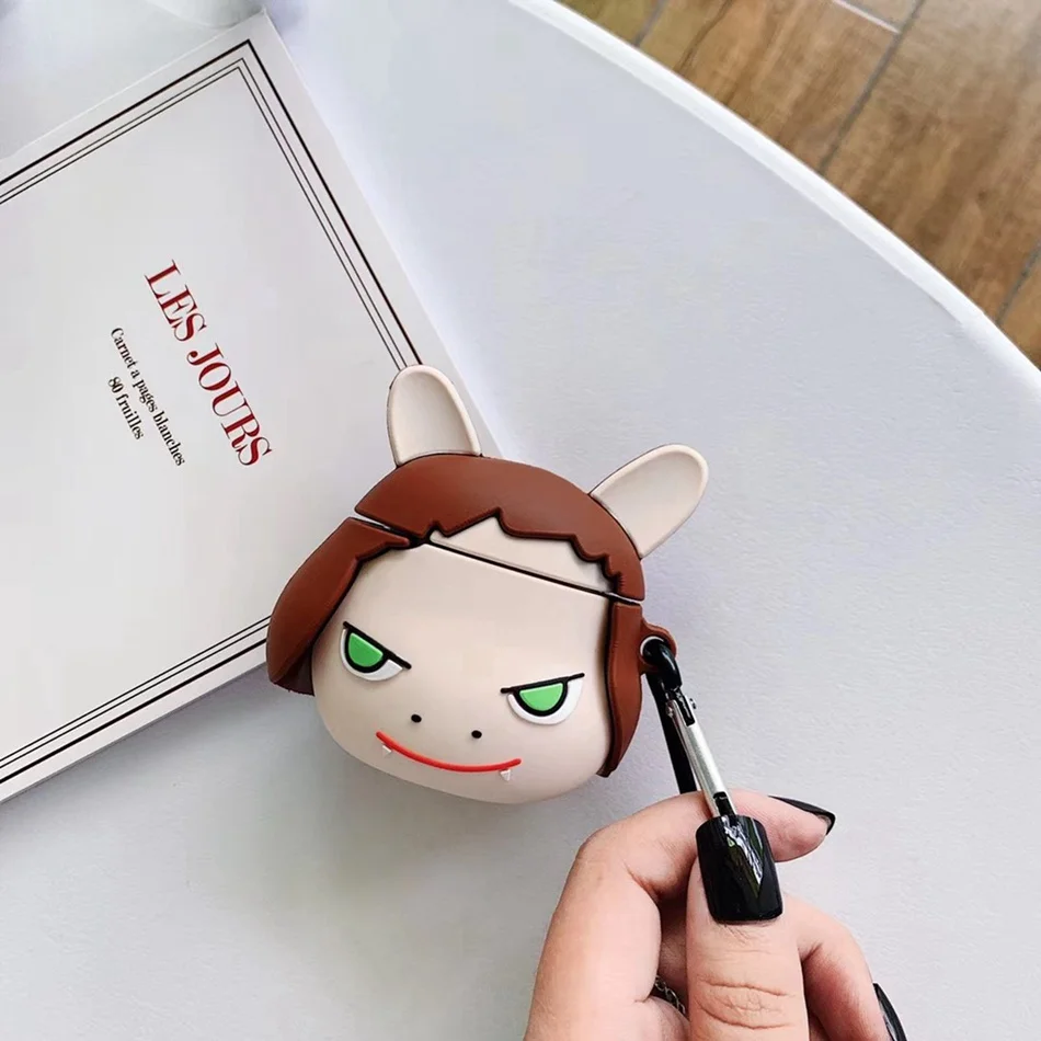 3D чехол для наушников s для AirPods чехол с милым мультяшным изображением бутылки молока для Apple Airpods Защитная крышка для Earpods чехол для наушников кольцевой ремешок - Цвет: 904
