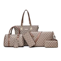women handbag leather shoulder bags fashion totes female purse six piece set designer brand large capacity casual