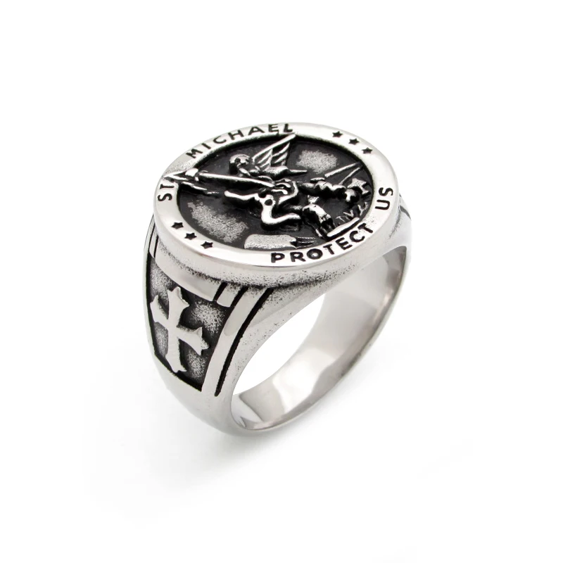 Бесплатная доставка винтажные защитные кольца из нержавеющей стали 316L от St Michael