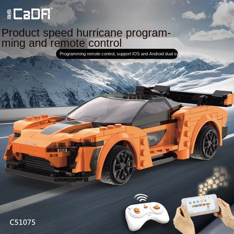 CADA High-Tech City APP Programming Remote control Sports Car Model Building Blocks RC Racing Bricks Gifts Toys for children | Игрушки и