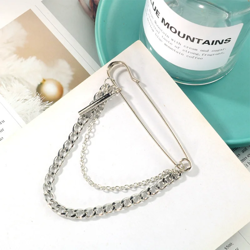 Минималистский Серебряный Цвет Ретро панк большие булавки крест металлическая