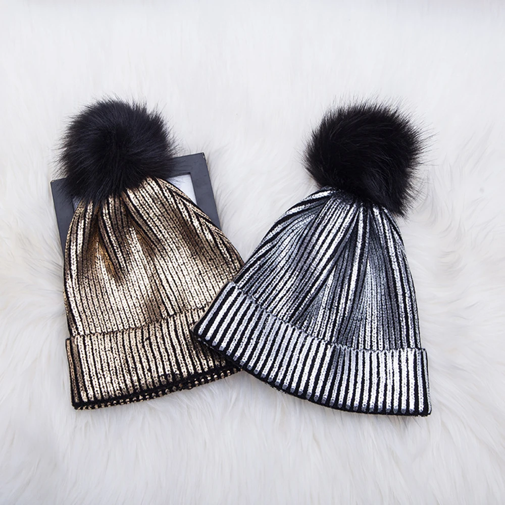 

2019 New Beanie with Ball Skull Cap Adult Wool Knitted Hats Colour Wool Ball Knitted Cap Women Pom Pom Knitted Skullies