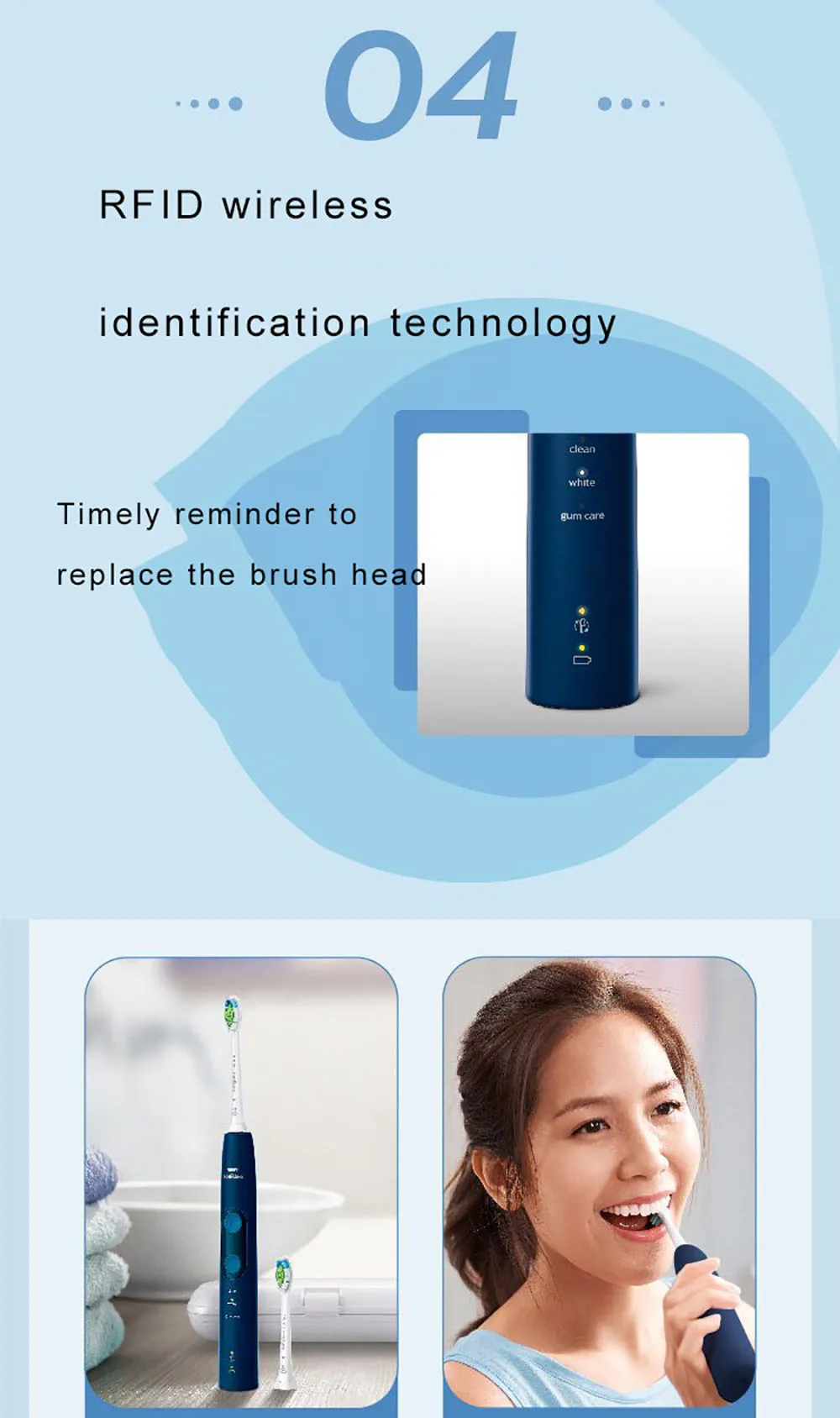 Электрическая зубная щетка Philips Sonicare HX6851 с мультирежимным индикатором вогнутой выключатель питания с магнитной подвеской импульсный двигатель