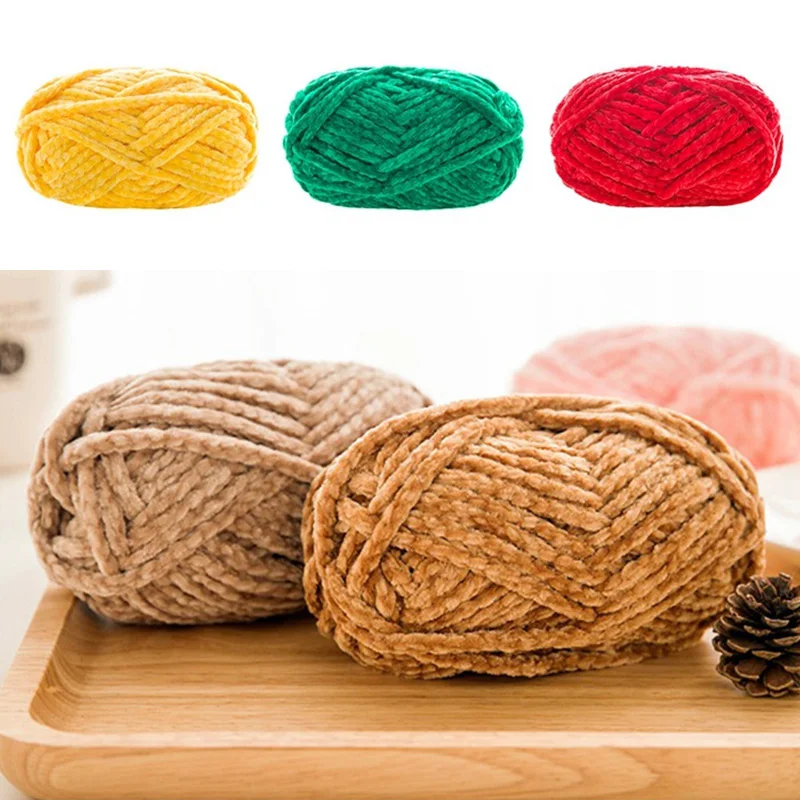 1 шт. = 100 г синель бархатная толстая пряжа мягкая для вязания крючком ручного