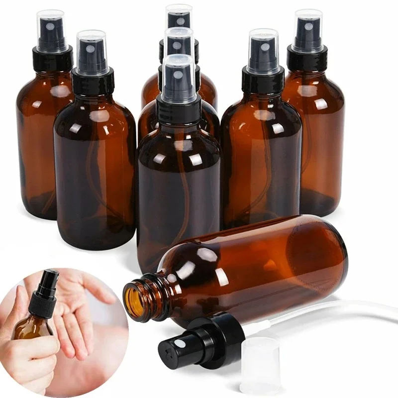 

5-100ML Mini Spray Amber Glass Refillable Bottle Empty Makeup Bottles Essential Oil Lotion Mist Container Travel Portable Bottle