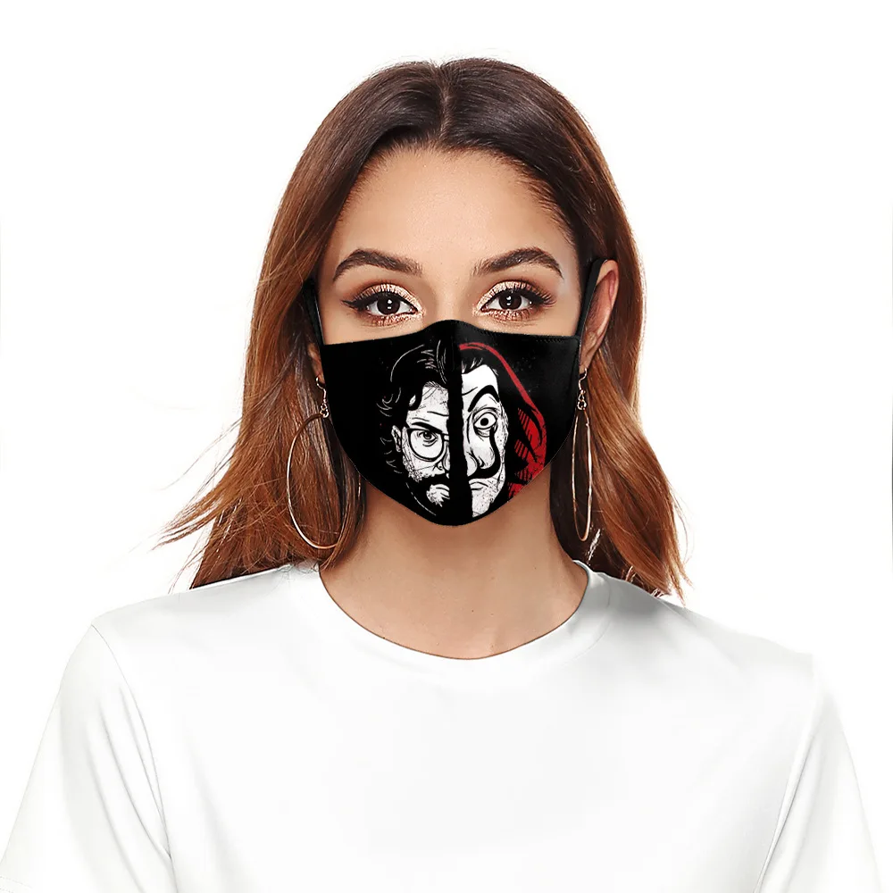 Взрослый размер Hero House Of Paper Money Heist La Casa De Papel винтажная печать рот маски