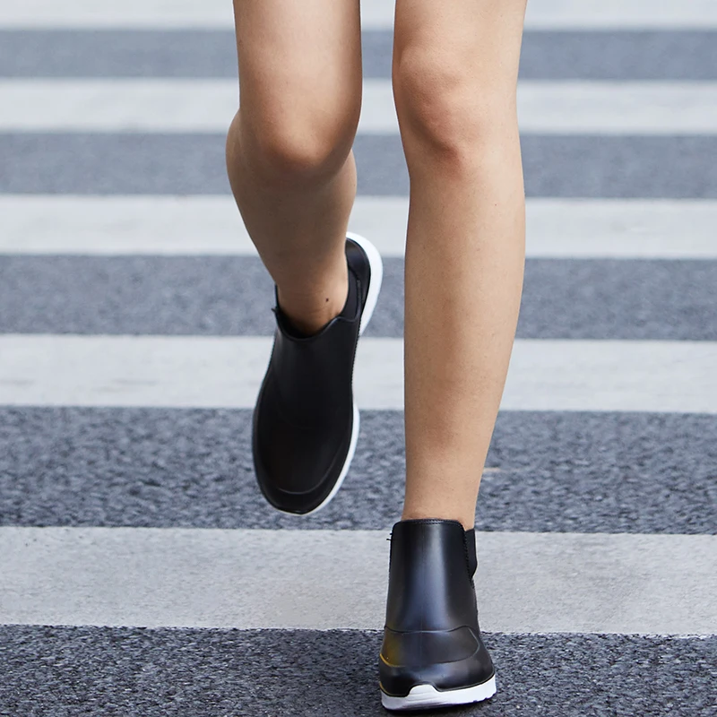 Женские слипоны Непромокаемые ПВХ Резиновые кроссовки женские Однотонные