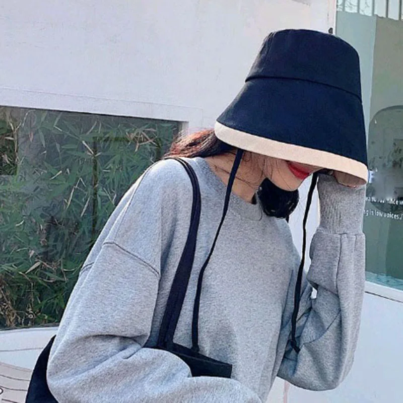 

Summer Female Fisherman Hat Woman New Style Breathable Sunscreen Sun Hat Korean Bucket Hat Big Brim Sun Hat For Women