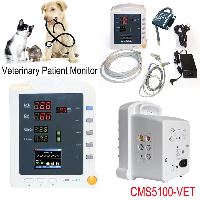 CONTEC CMS5100-VET Ветеринарный монитор NIBP SPO2 PR 3 параметра прибор для контроля