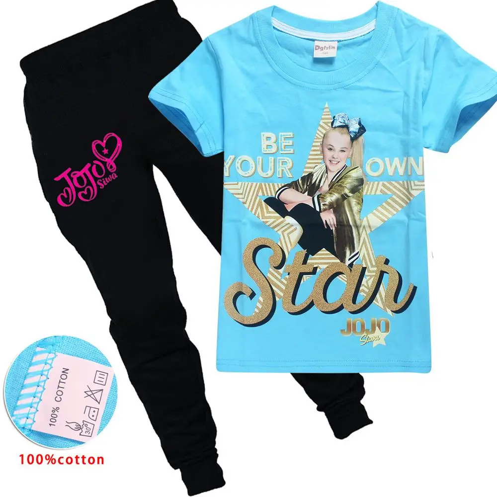 Высококачественная летняя одежда для малышей JOJO SIWA топ спортивные штаны