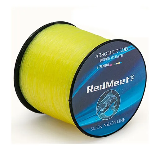 Yellow Нейлоновая Леска RedMeet, супер прочная нейлоновая леска, 1000 м, 5-30 фунтов, леска из мононити, Материал лески для ловли карпа в рок-море - Цвет: Yellow