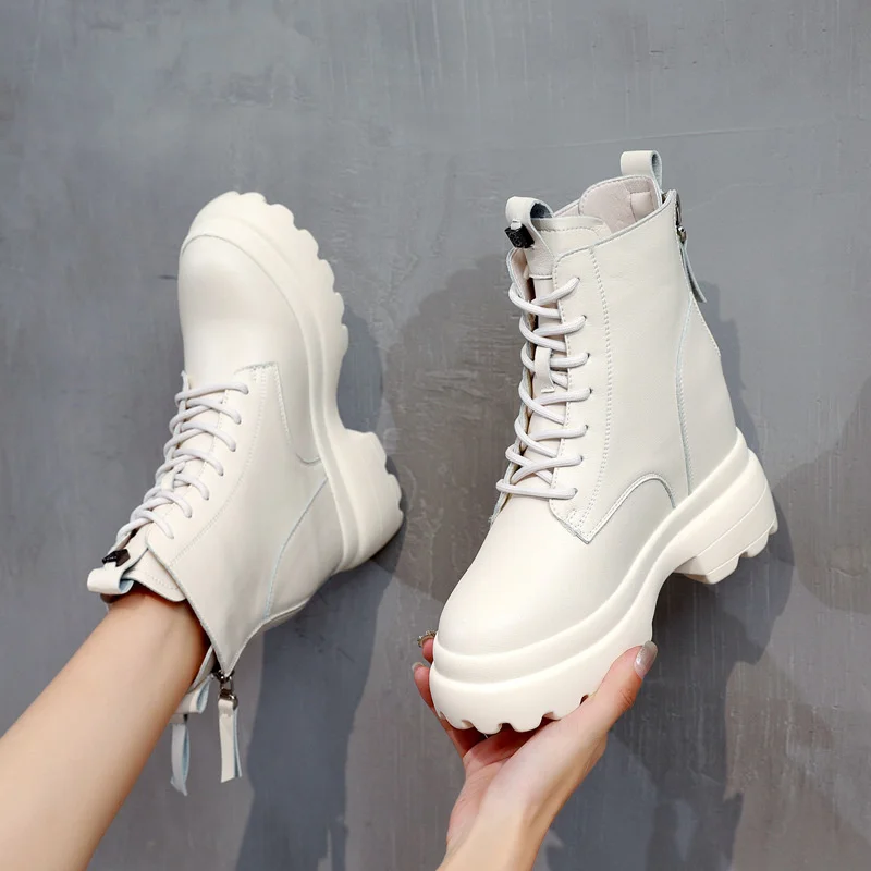 

Thick soled inner boots women's British style 2020 spring and autumn single boots net red thin short boots 10cm