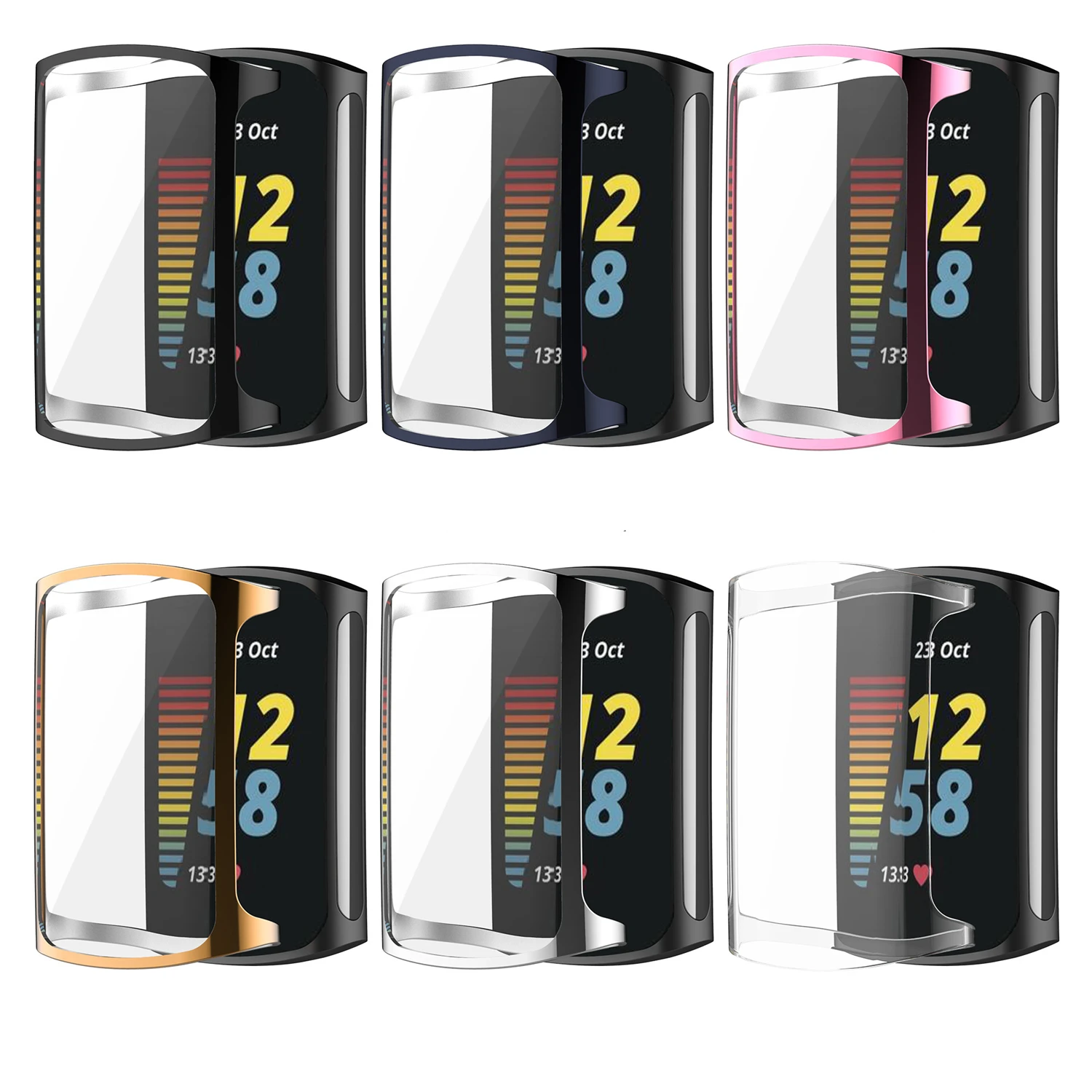 

Чехол для Fitbit Charge 5, Обложка с рамкой, высококачественные тонкие аксессуары для умных часов из ТПУ