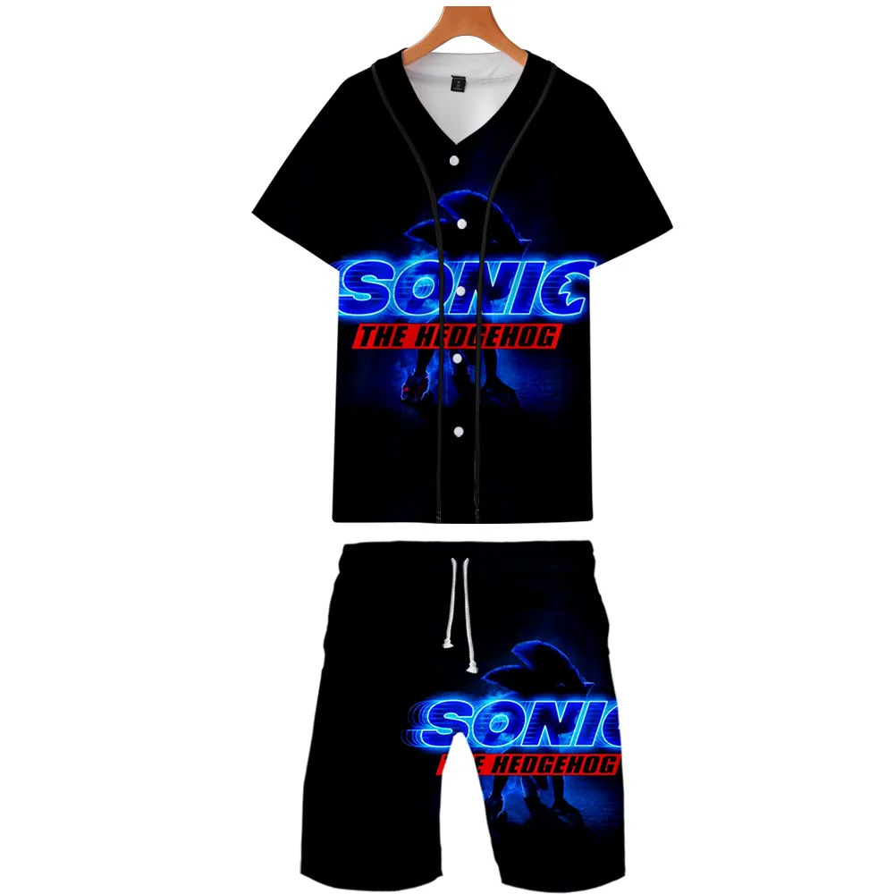 Новинка летний комплект из двух предметов с объемным принтом Ежик Соник