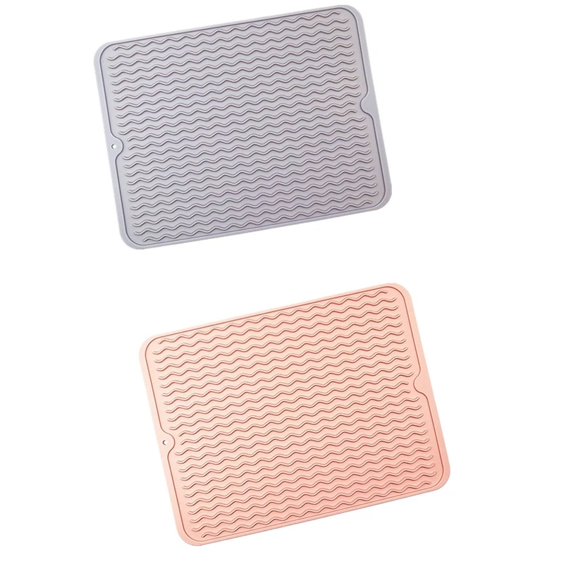 Силиконовый коврик для сушки посуды нескользящий силиконовый слива