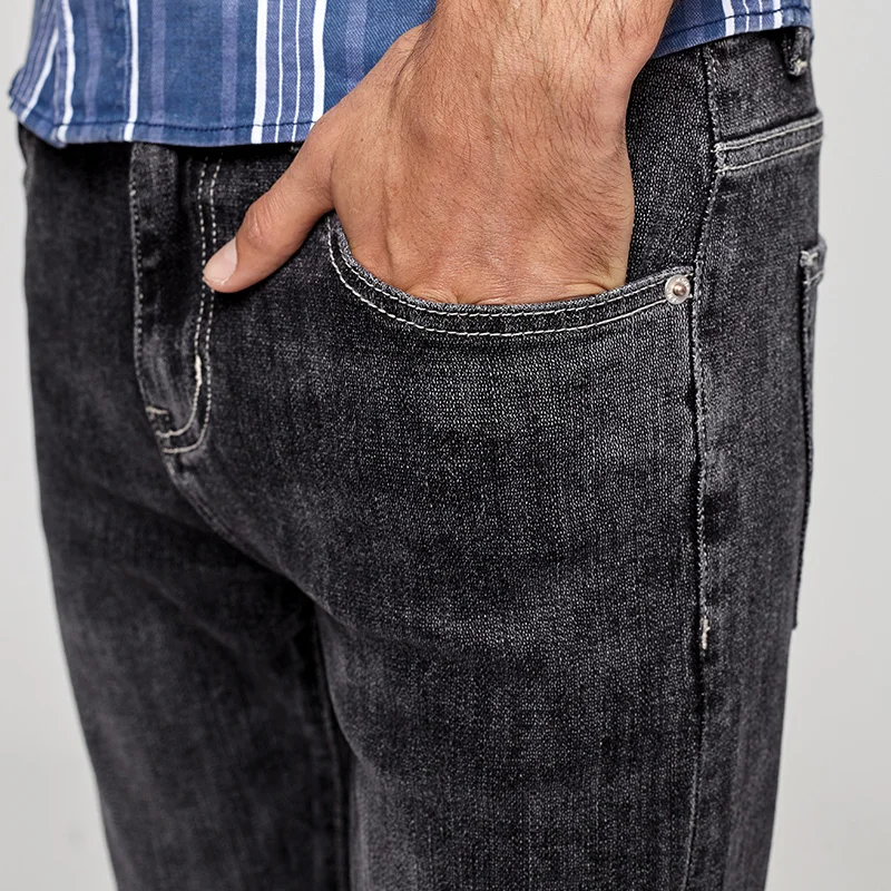 Джинсы KUEGOU мужские из хлопка и спандекса классические узкие модные Стрейчевые