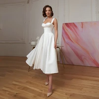 jiayigong short wedding dress 2022 sexy sweetheart sleeveless simple bridal gowns modern mid calf satin bride dresses backless