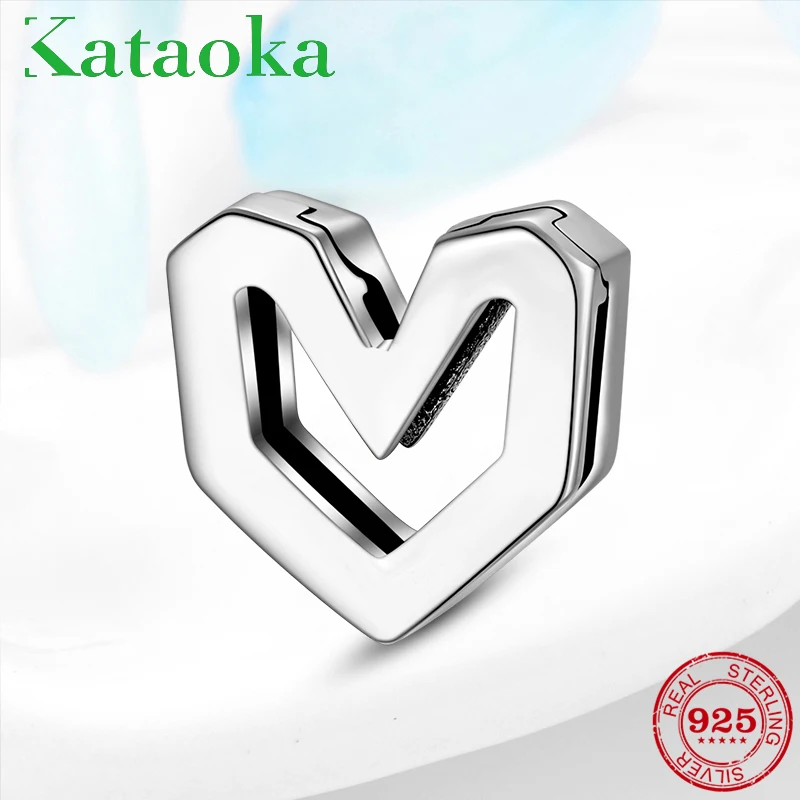 Модный браслет из стерлингового серебра 925 пробы простые бусины в форме сердца