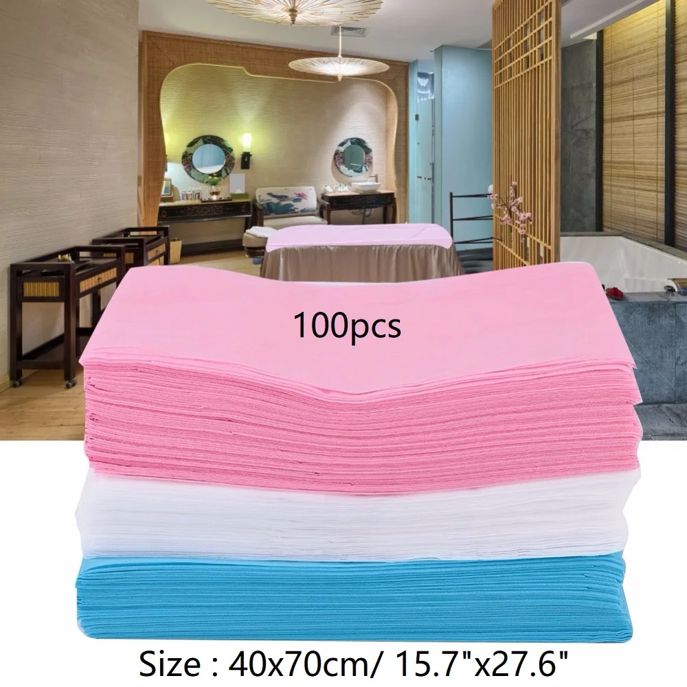 

100 Pieces 40x70cm Disposable Bed Linen Non-woven Fabric for Massage Beauty Table Mat