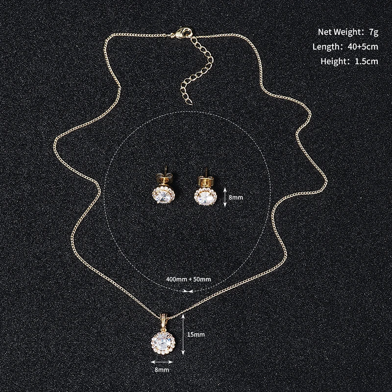 

Miallo Fashion Cubic Zirconia Jewelry Sets for Women Accessories Bridal Wedding Necklace and Earrings Set Trendy Party Gifts