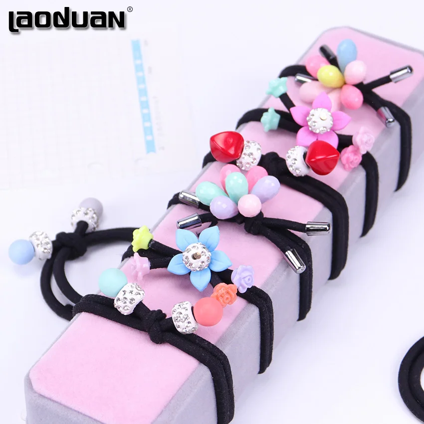 1 шт. милые веревки для волос с цветами девочек держатель конского хвоста повязка
