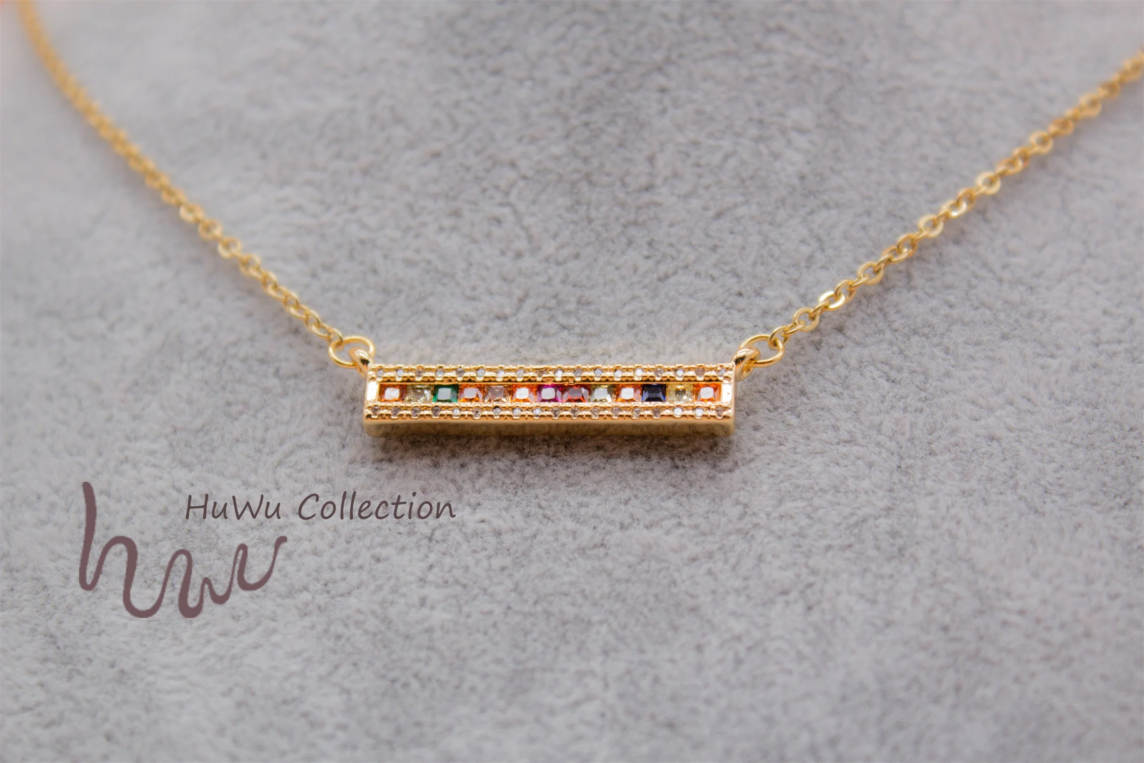 Женская Радужная прямоугольная пластина ожерелье дух женской силы серии