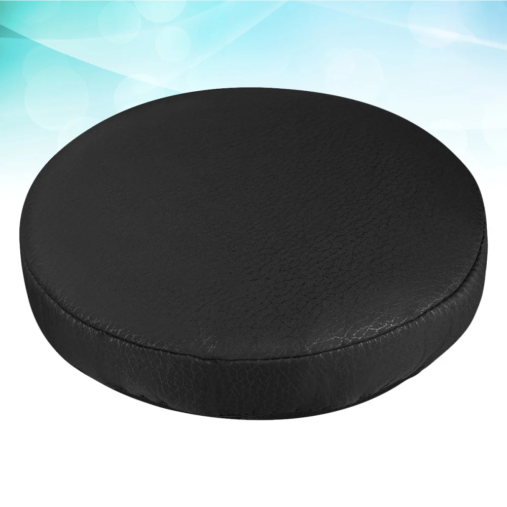

Thick Elastic Barstool Seat Cushion Cover Practical Stool Cover Round Chair Protector for Home Shop - Black (Diameter 35cm