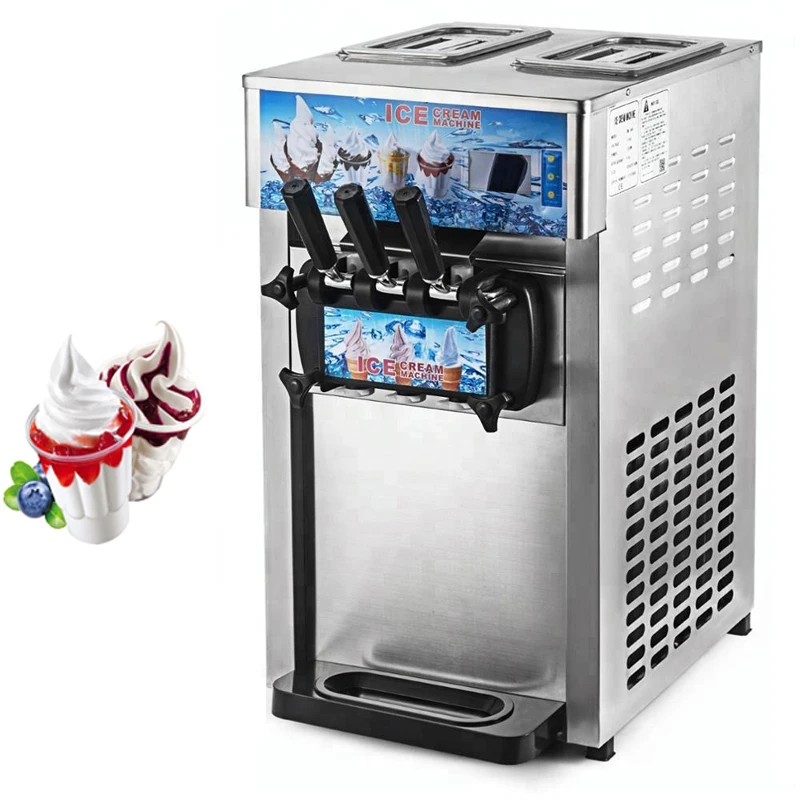 

Small Ice Cream Makers Commercial Desktop Soft Ice Cream Machine Sundae Ice Cream Vending Machine 1000W